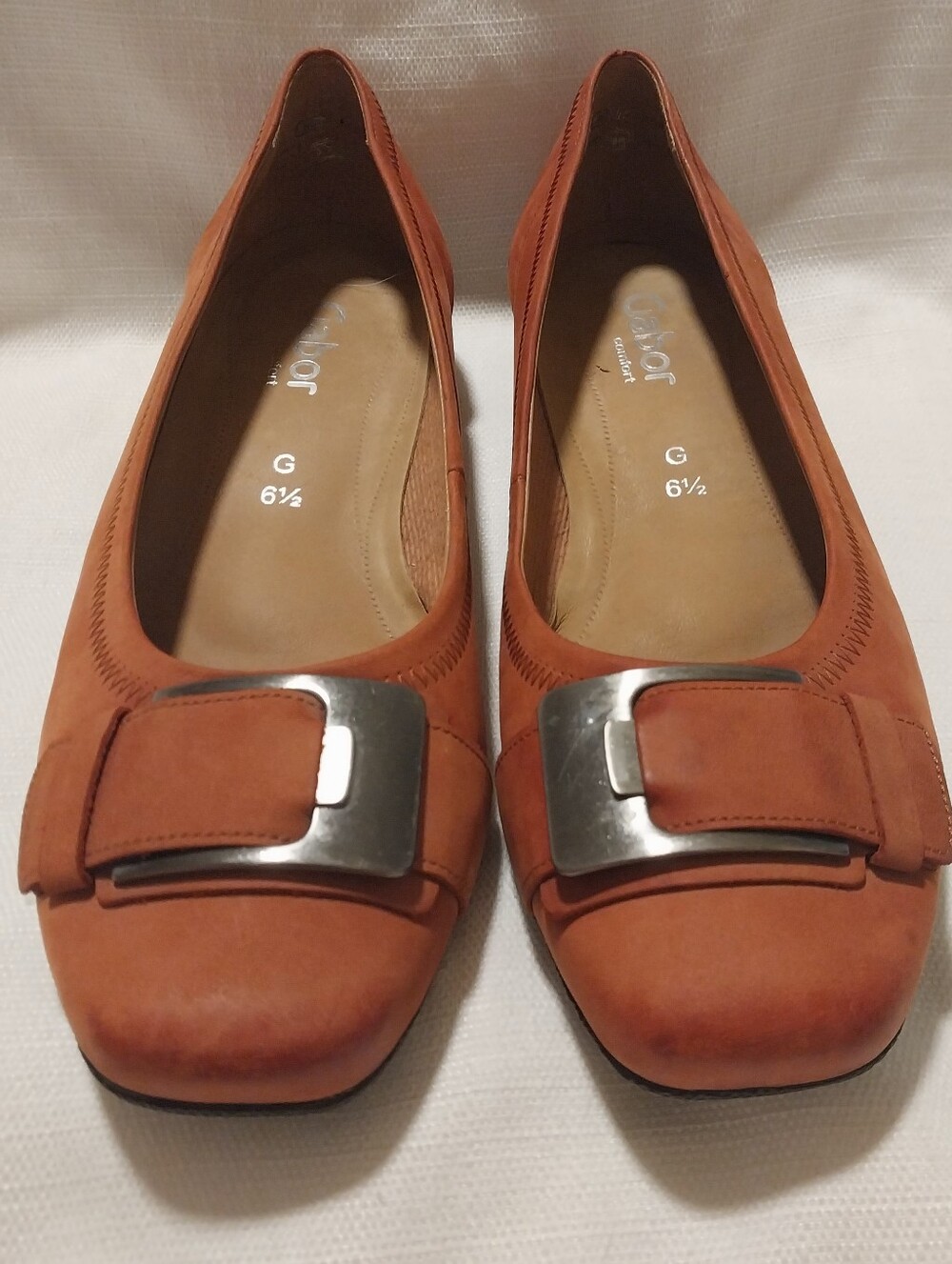 Gabor Comfort Sienna Suede Buckle Front Detail Comfort Flats